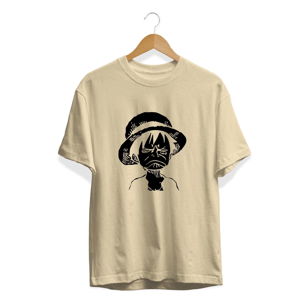 BAJU KAOS ANIME ONE PIECE LUFFY FUNNY FACE PLASTISOL