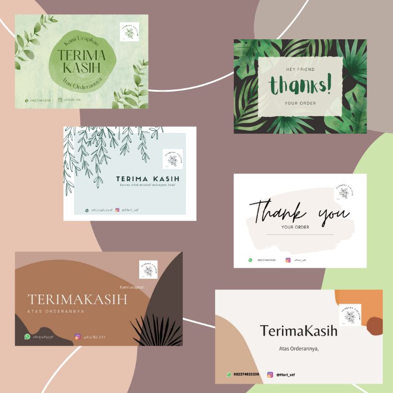 

thank you card costum online shop atau toko