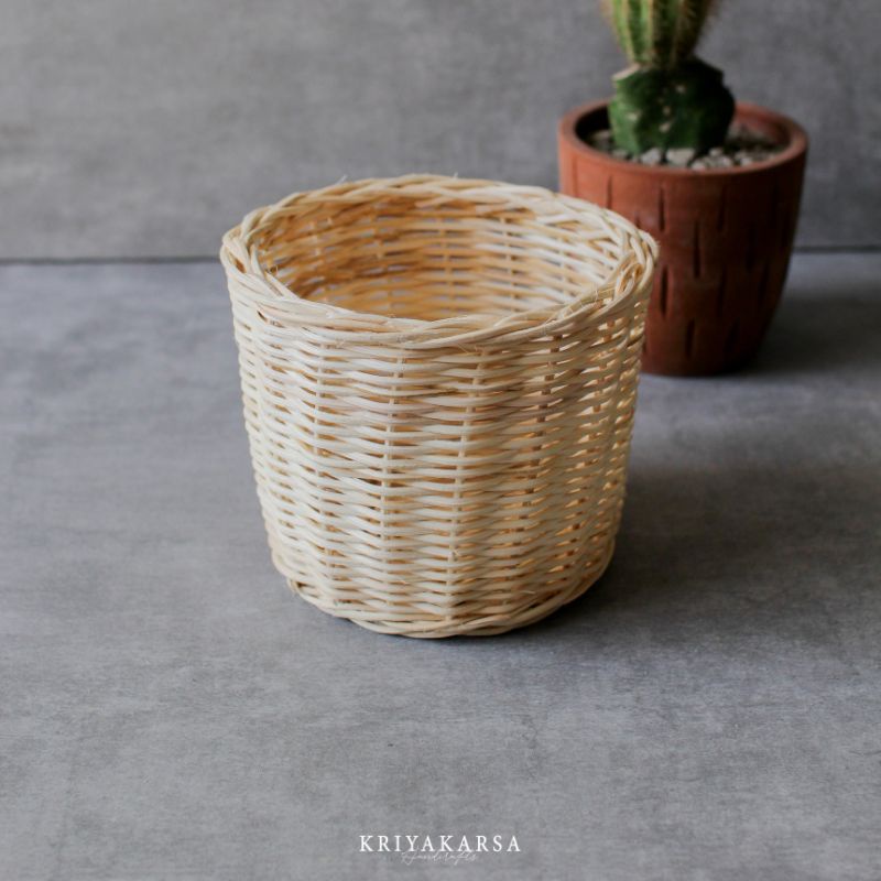 Keranjang Rotan Bulat Hantaran Seserahan / Keranjang Souvenir Rotan / Keranjang Parsel Rotan