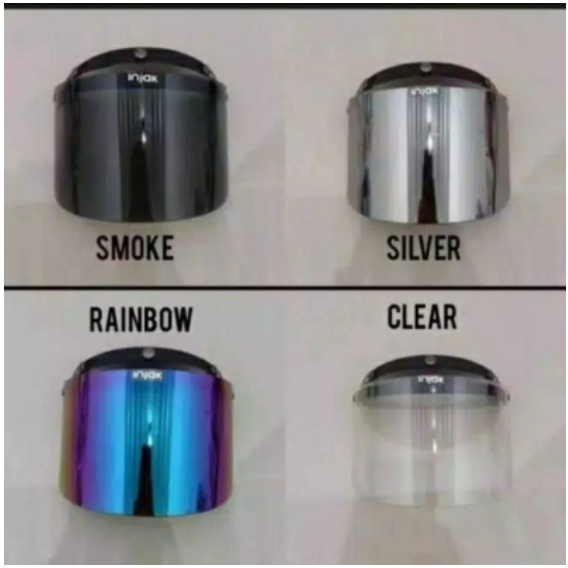 KACA HELM BOGO DATAR HITAM,DATAR BENING CEMBUNG HITAM CEMBUNG BENING SILVER DAN BIRU COCOK HELM BOGO