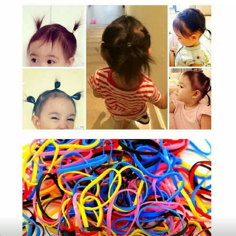 Karet Ikat Rambut Anak kemasan toples isi 1000 pcs Import