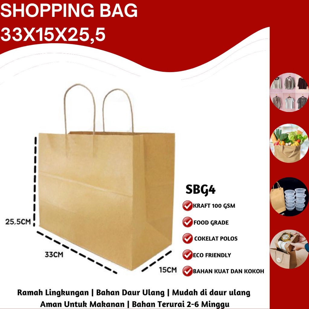 Paper Bag Tas Belanja Shopping Bag (SBG4-25X15X30.5)