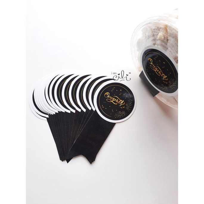 

Open DS] (SN031) stiker congrats hitam elegan (uk 8x15cm)