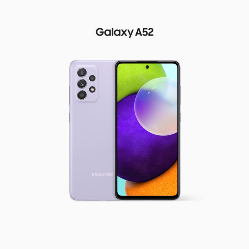 HP Baru Samsung Galaxy A52 8/256 Ram 8GB Rom internal 256GB - New SEIN Original Garansi Resmi - Handphone Tipe Tinggi - 64MP NFC Super AMOLED - Warna Terbaru Black violet Blue White Hitam Ungu Biru Putih - 8/128 8GB/128GB 8GB/256GB 128GB 8 128 256 GB-Awesome Violet