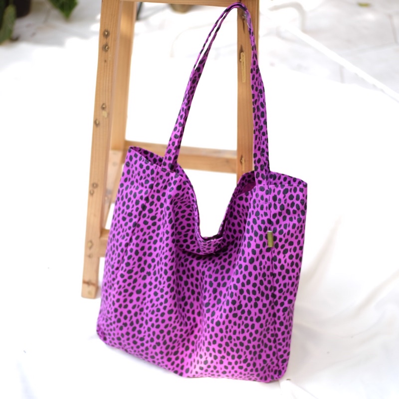 Cabiciks - Leo Purple Baggy Tote Bag Kanvas