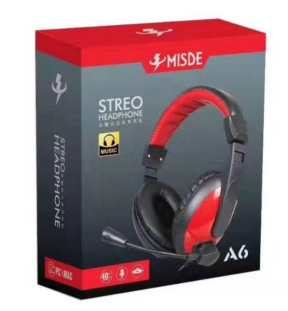 HEADSET / HANDSFREE GAMING A6 + MIC SUPER BASS