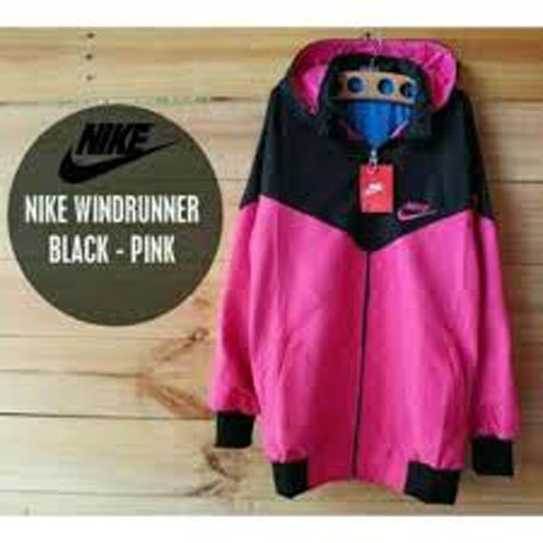 JAKET PRIA NIKE PARASUT WINDRUNNER HITAM PINK