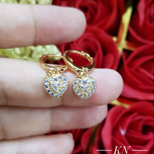 Xuping anting lapis emas 18k 0578j