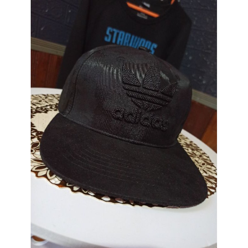 Topi bekas import original snapback adidas black