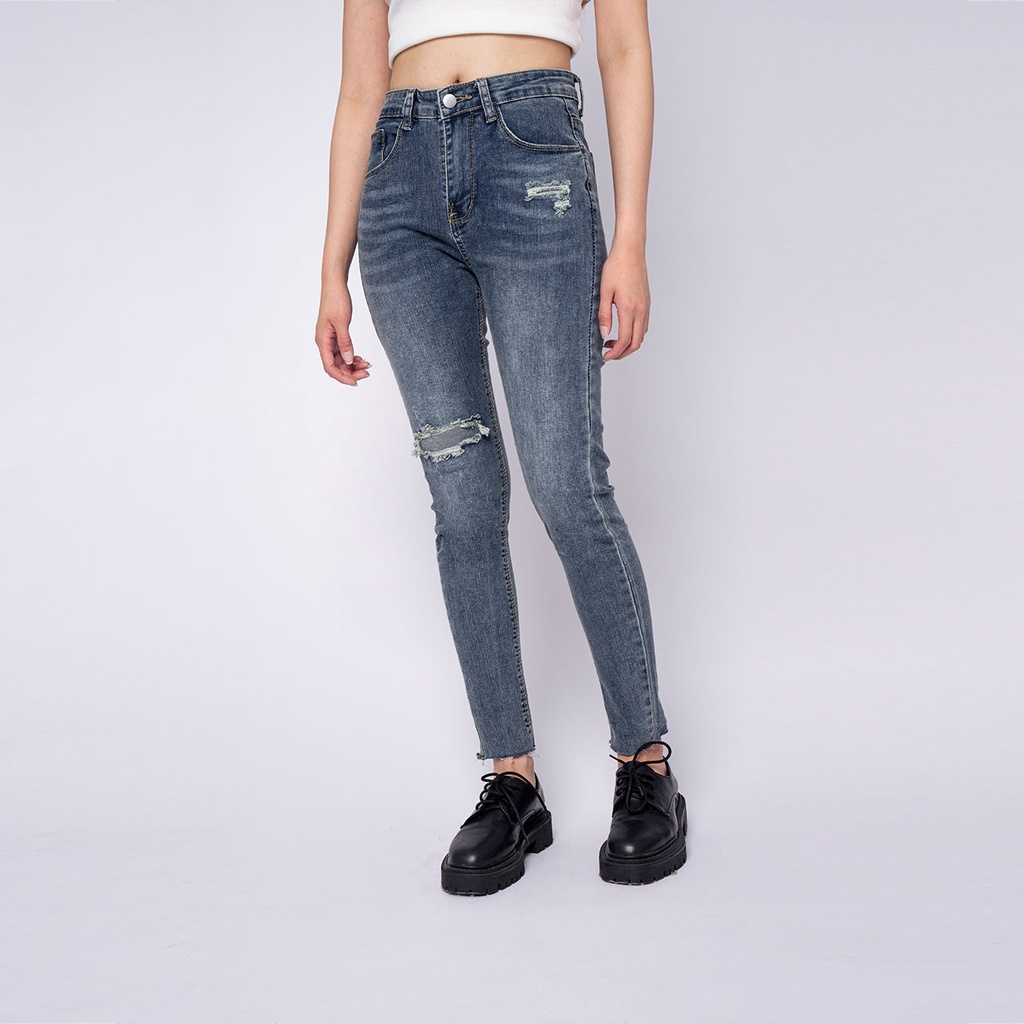 VIERLIN - Jeans 9125 - HIGH WAIST SKINNY RIPPED SOBEK MELAR STRECHT