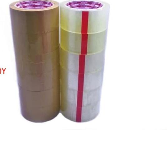 

✻ Lakban Bening 2" Inch 80 Yard Sazanami Opp Tape Isolasi Selotip - Cokelat, 1 Pack - 6 Roll ♜