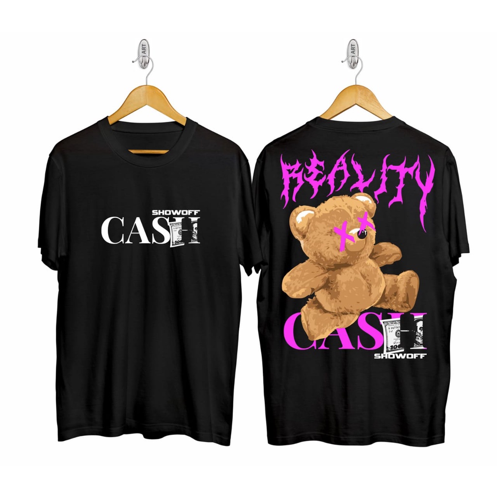 Kaos murah Kaos distro murah baju  distro pria t-shirt murah combed30s SHOW OFF BEAR CASH BEAUTY