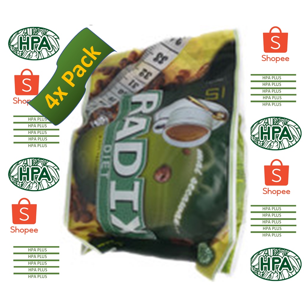 Paket Reseller 4x Pack Radix Diet  Kopi Radix Diet Radix Hijau HPA 15 Sachet Per Pack Impor 100% dij