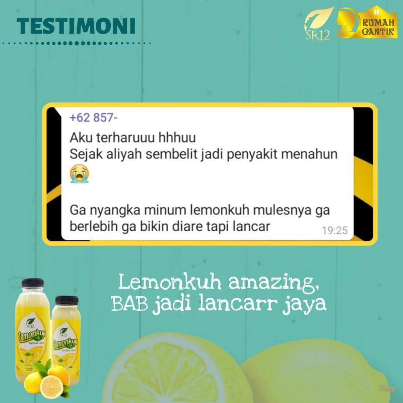 Lemonkuh SR12 Sari Buah Lemon BPOM Tinggi Vitamin C Untuk Kekebalan Tubuh