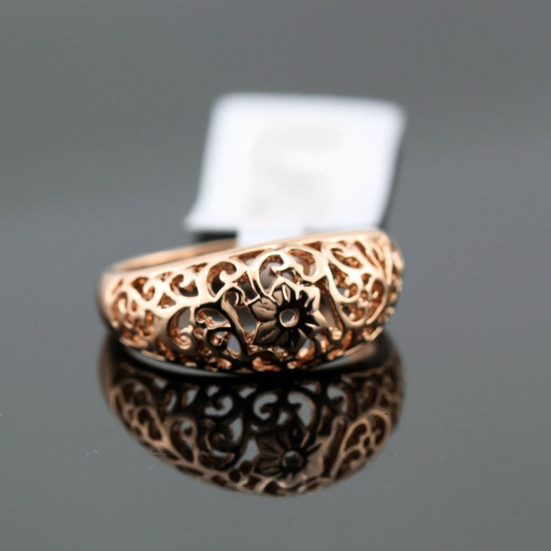 Cincin Model Hollow Warna Rose Gold Untuk Wanita