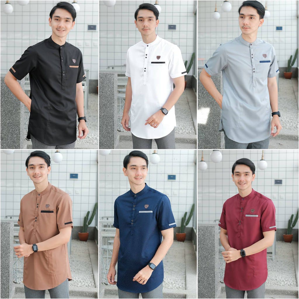 Baju koko kurta pria dewasa Pakaian muslim dewasa Modern Katun toyobo