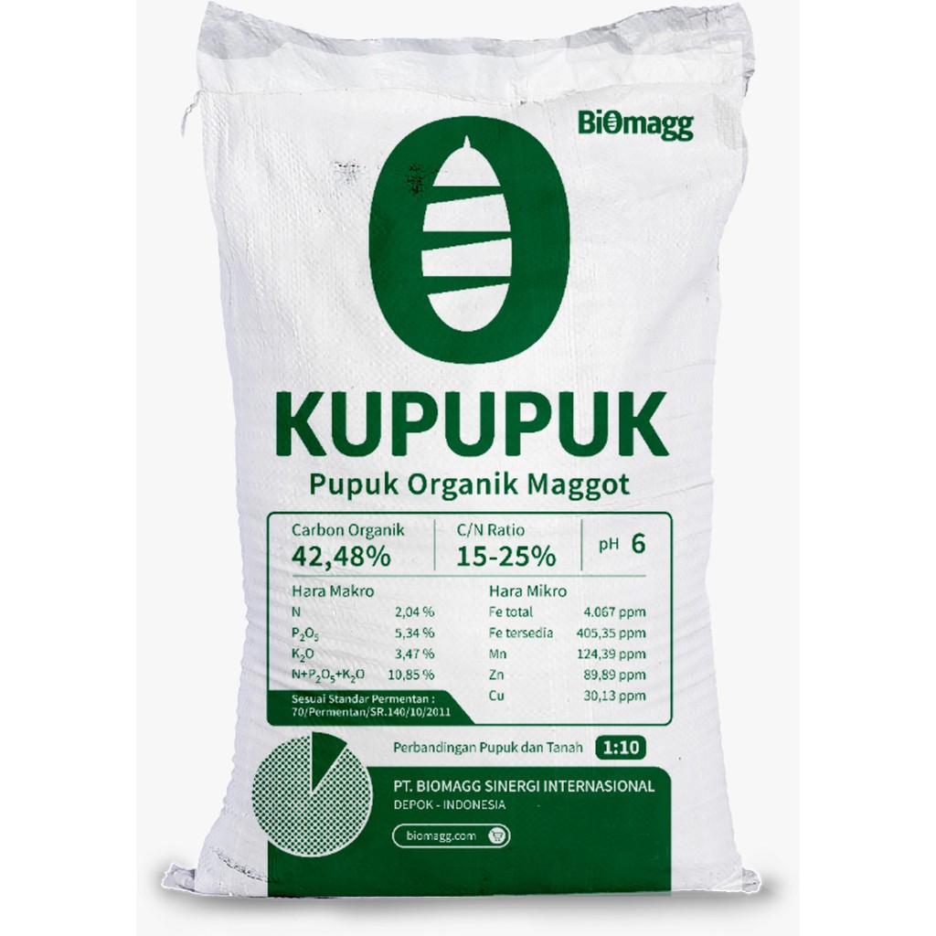 Jual Pupuk Organik Padat Kompos Kupupuk Biomagg Cocok untuk Sayuran ...