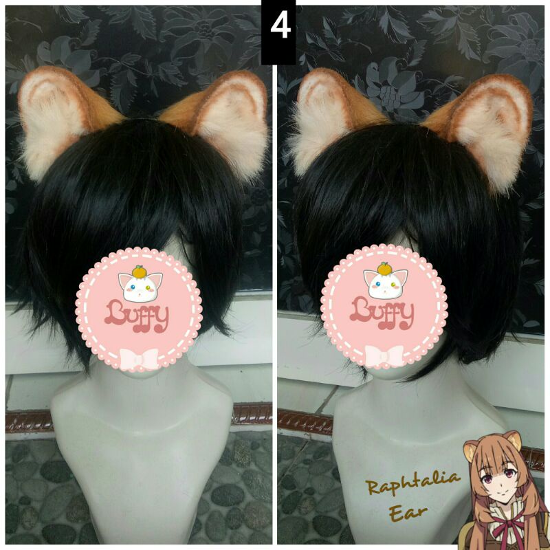 Bando kucing fur realistic nekomimi coklat cosplay halloween buffy kawaii cat ear fox wolf game