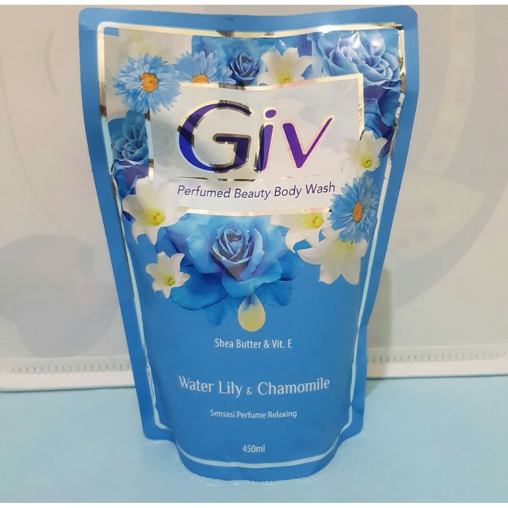 giv sabun mandi cair water lily & chamomile 450ml