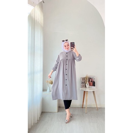 tunik longsize / tunik oversize real pict LD 110 bahan crinkle airflow