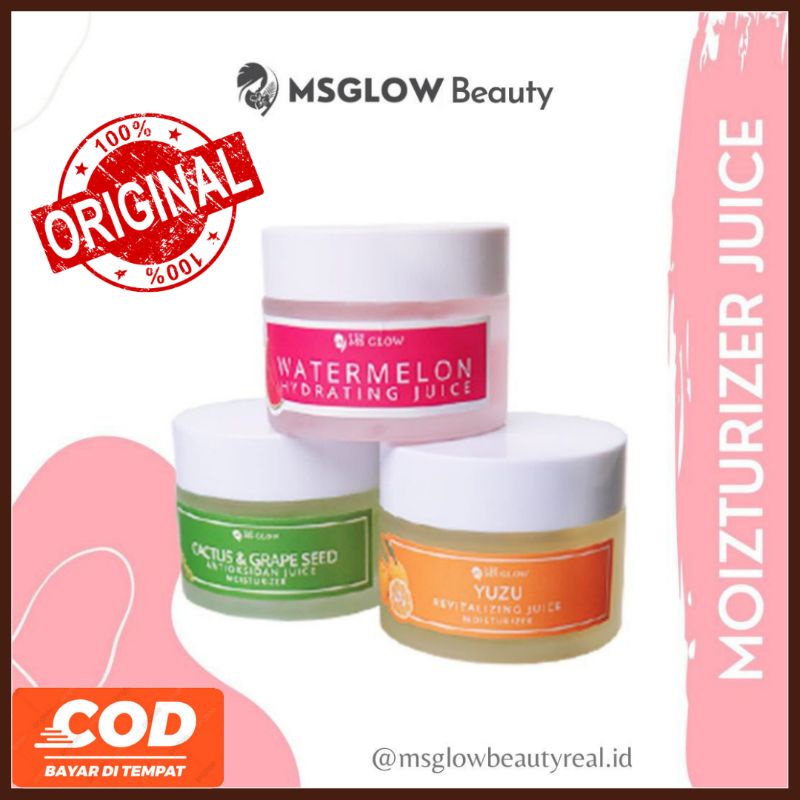 Skincare MS Glow Original Moisturizer Juice Yuzu Cactus Watermelon Perawatan Wajah BPOM Pelembab Pem