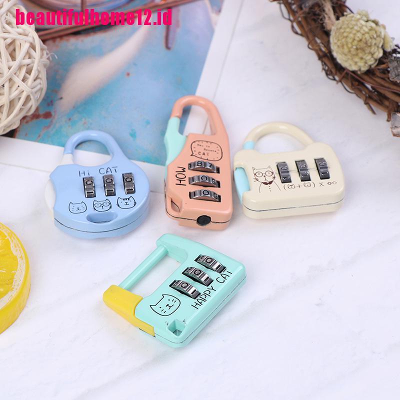 【beautifulhome12.id】Mini Resettable 3 Digit Combination Travel Luggage Suitcase Code Lock