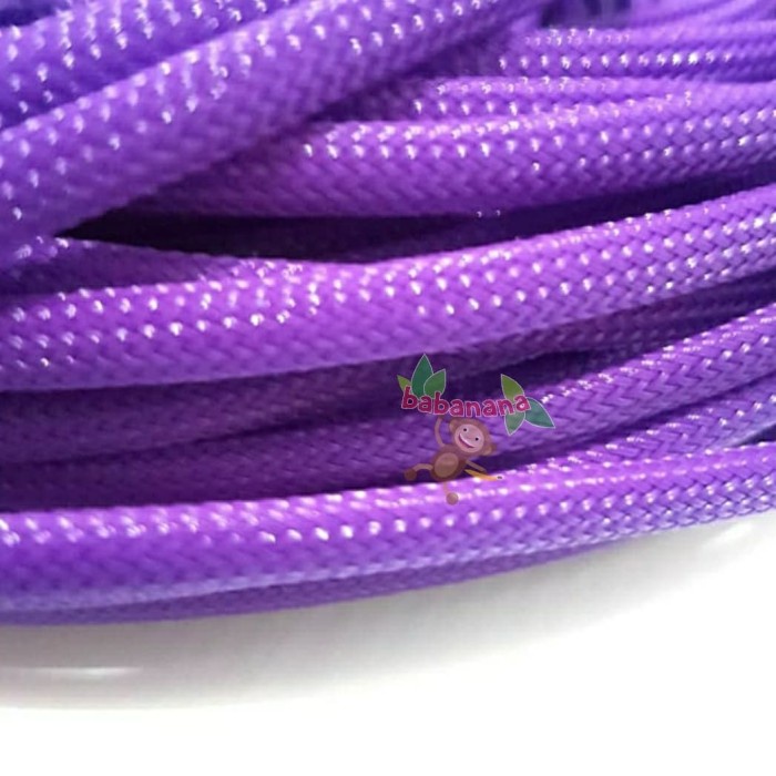 Pembungkus Kabel 6 mm Ungu Cable Sleeve braided nylon