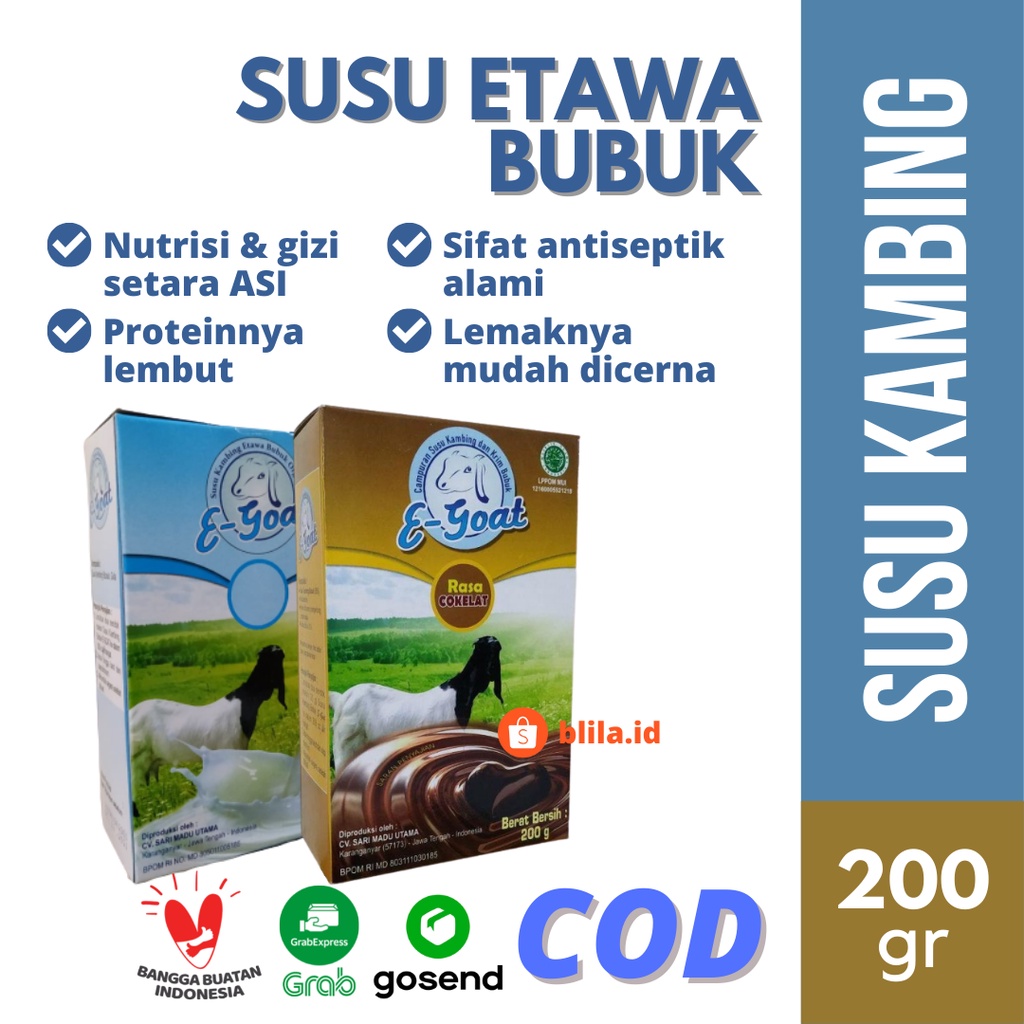 Susu Kambing Etawa Susu Etawa EGOAT Organik Bubuk BPOM Susu Ettawa Rasa Original dan Cokelat