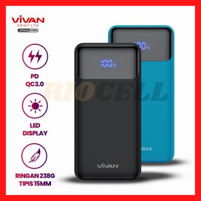 VIVAN POWER BANK IPHONE 12 20W 10.000MAH QUICK CHARGER LED DISPLAY VPB X10