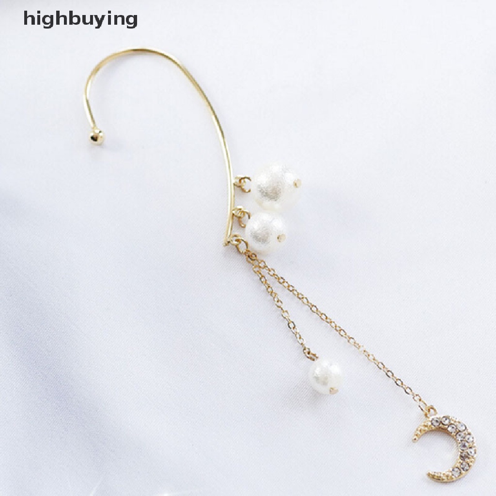 Hbid Anting Tusuk Bentuk Bunga Aksen Mutiara + Kristal Imitasi Warna Gold Untuk Wanita