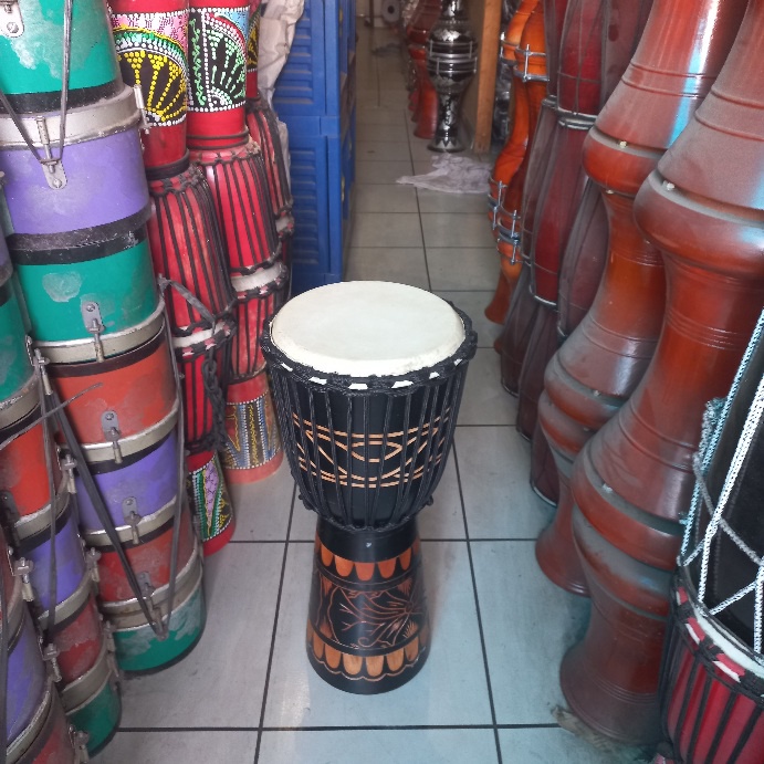 GENDANG JIMBE PERKUSI DJIMBE JIMBE UKURAN 50CM UKIR TALI APIN