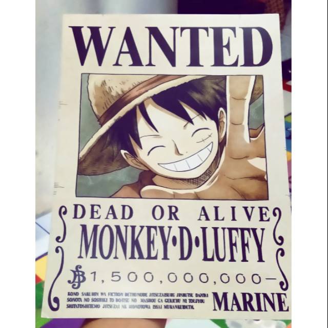 Poster bounty Luffy terbaru 1,5 M