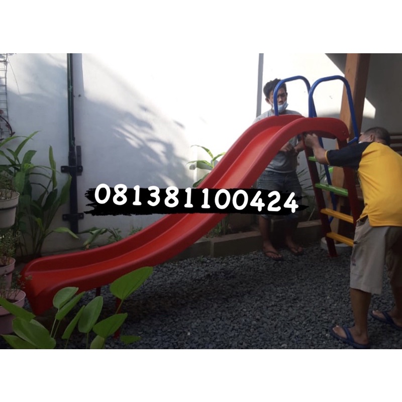 sliding kids seluncuran fiber perosotan anak mainan paud free ongkir jkt