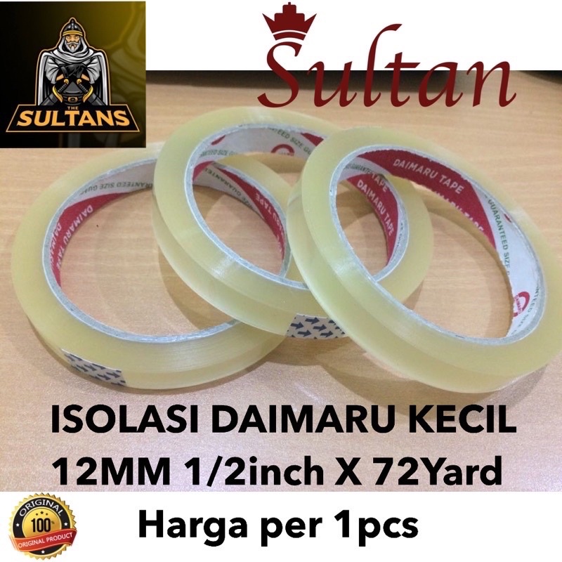 PROMO ISOLASI DAIMARU ORIGINAL UKURAN 12MM 1/2INCH LAKBAN BENING TRANSPARAN