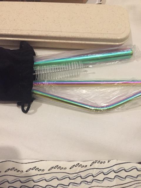 1 Set 5 Pcs Premium Reusable Stainless Drinking Straw Straws Sedotan Murah Anti Karat