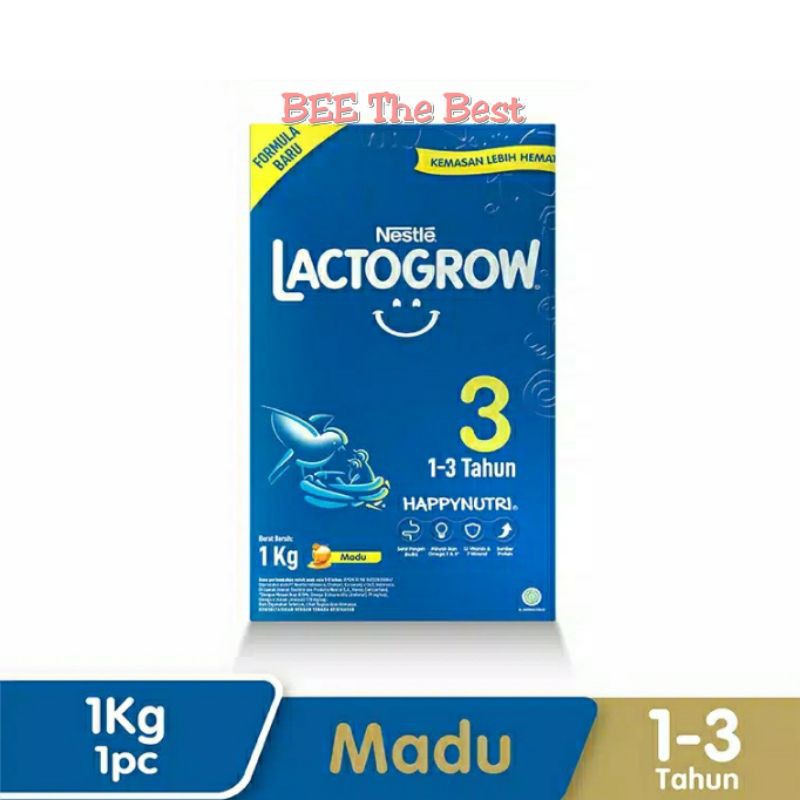 Nestle Lactogrow 3 Madu 1kg - Susu Pertumbuhan Rasa Madu 1-3 Tahun Box 1000g