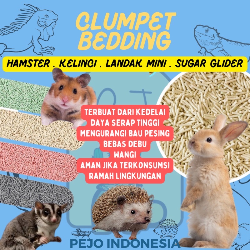 Clumpet Bedding Hamster Alas Kandang Premium Sugar Glider Landak mini Tofu