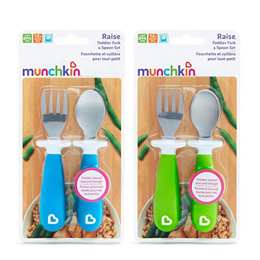 Munchkin Raise Spoon and Fork / Sendok Garpu Anak 12m+ (Tersedia varian warna)