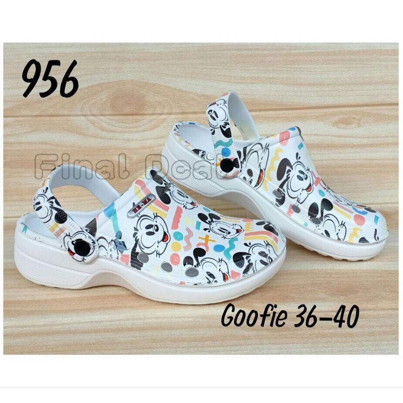 Sandal Baim Motif Printing, Sandal Kodok Pria Wanita, Sandal Perawat Medis, 36-40 Model Crocs 956