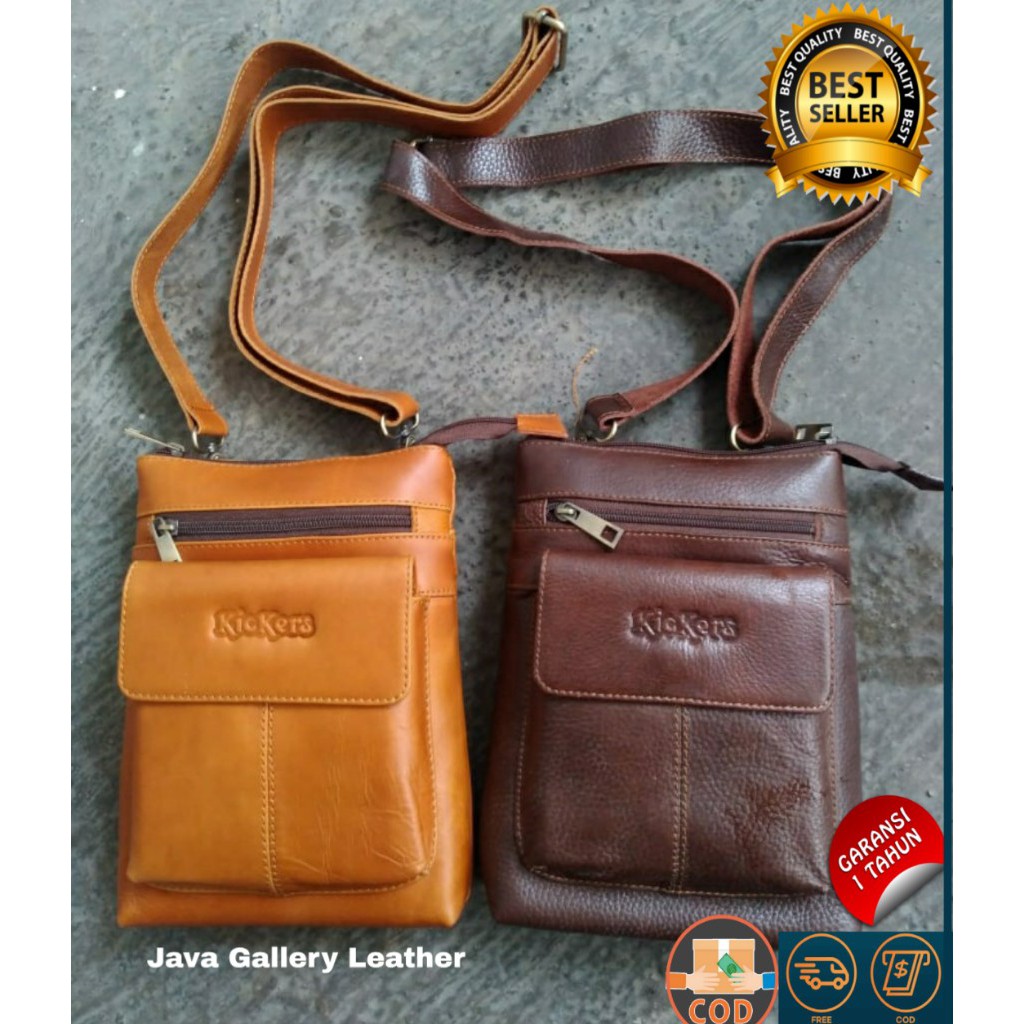Tas Hp Pria - Tas Hp Kulit Asli Muat Hp 7 inc dan 6 inc - Tas Mini Serbaguna Kulit Asli