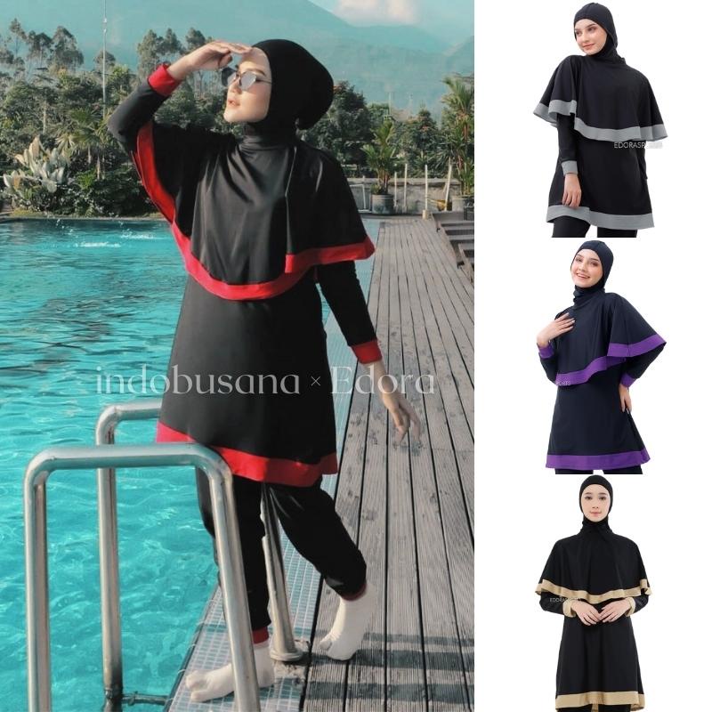 Baju Renang Wanita Muslimah Hijab Syari Dewasa Jumbo Premium EMP EDORA