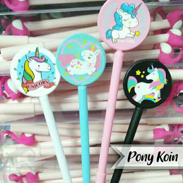 

SELUSIN Pulpen Gel / Pulpen Fancy / Karakter PONY KOIN (12 pcs)