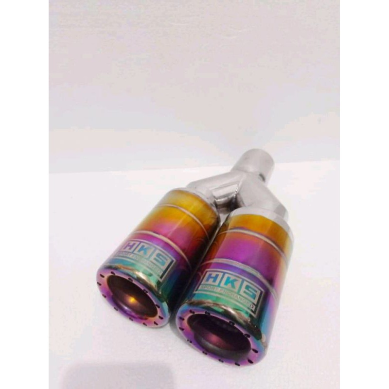 Tahan Lama Knalpot Mobil Racing Cabang 2 Suara Ngebass Bulat Adem Semua Jenis Mobil / Knalpot Hks /