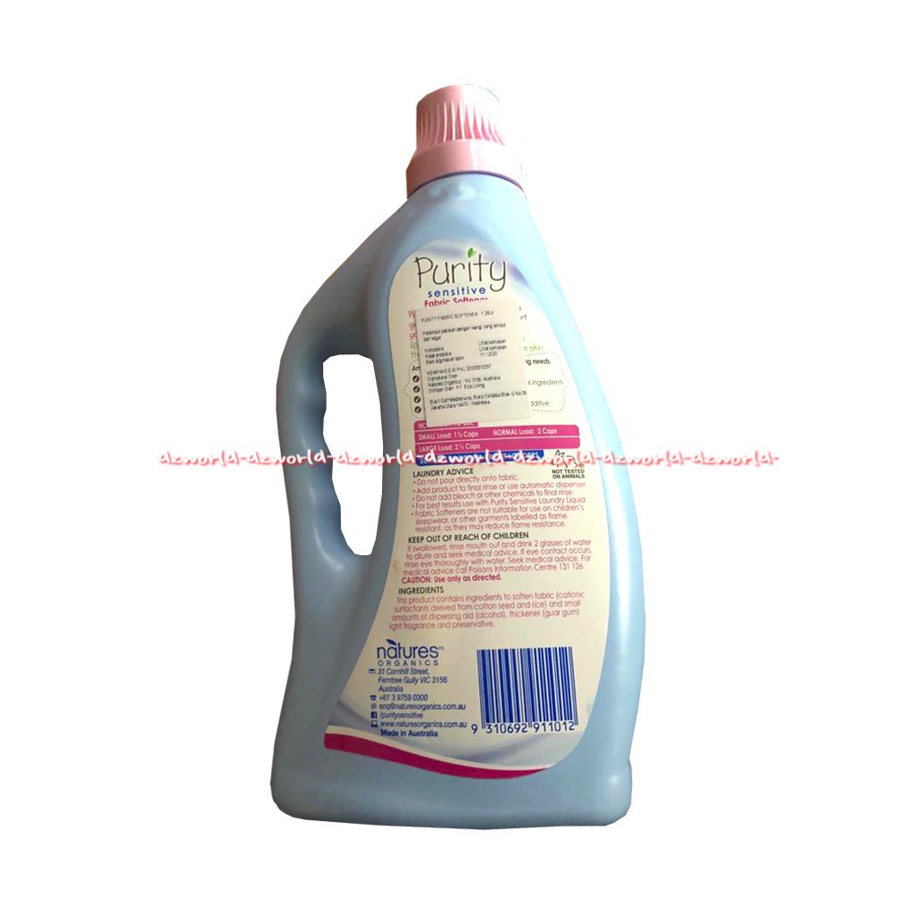 Purity Sensitive Fabric Softener 1,25L Earth Choice Liquid Fabric Softener