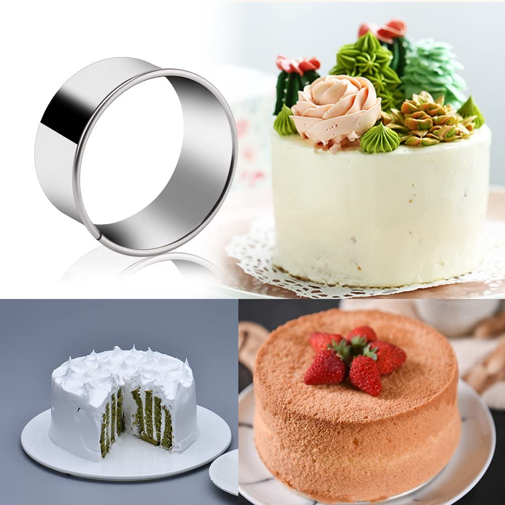 [5 Pcs Stainless Steel Biscuit Cake Cutter Set] [Round Shape Biscuit Cake Mold] [Kitchen Baking Tool]