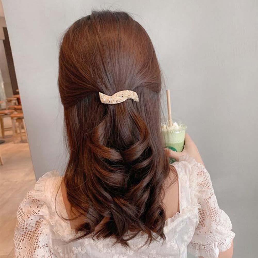 NEEDWAY Bow Hair Clip Trendy Elegan Mutiara Kupu-Kupu Perhiasan Logam Jepit Rambut