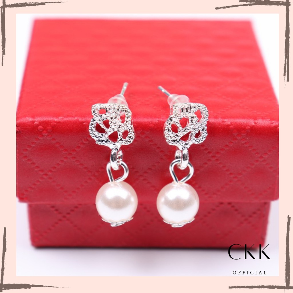 ➰CKK➰ Anting Tusuk Mutiara Bunga FA22 Fashion Wanita Korea Aksesori