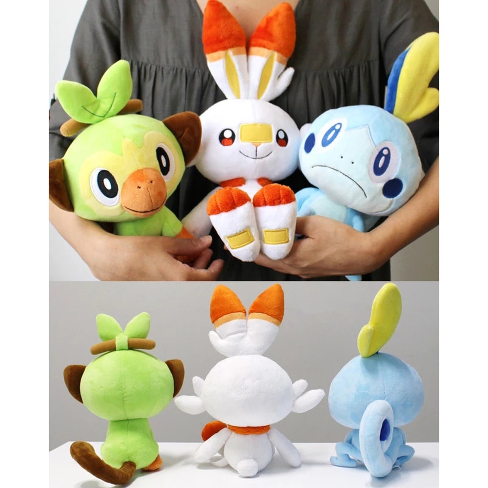 Needway  Lizard Scorbunny Sobble Grookey Sirfetch'd Rabbit Anime Plush Toys Cute Monkey Kids Toys Gifts Stuffed Doll