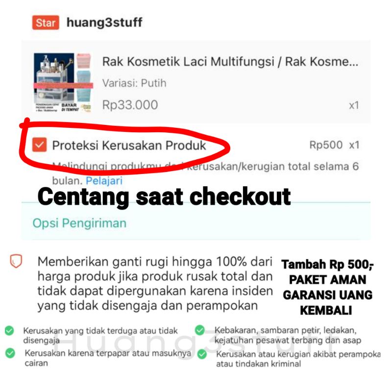 Rak Kosmetik 3 Laci Susun Drawer Multifungsi untuk Kosmetik Laci Alat Tulis Desktop Serbaguna