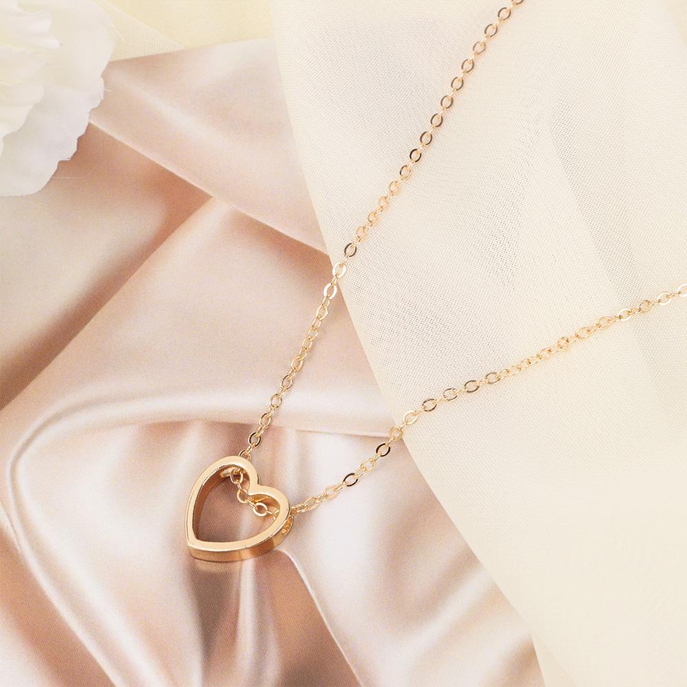 Solighter Liontin Hati Wanita Perhiasan Choker Rantai Stainless Steel